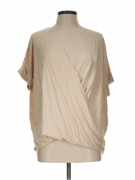 Zenana Outfitters Tops - Zenana Outfitters Cream Surplice Wrap Top